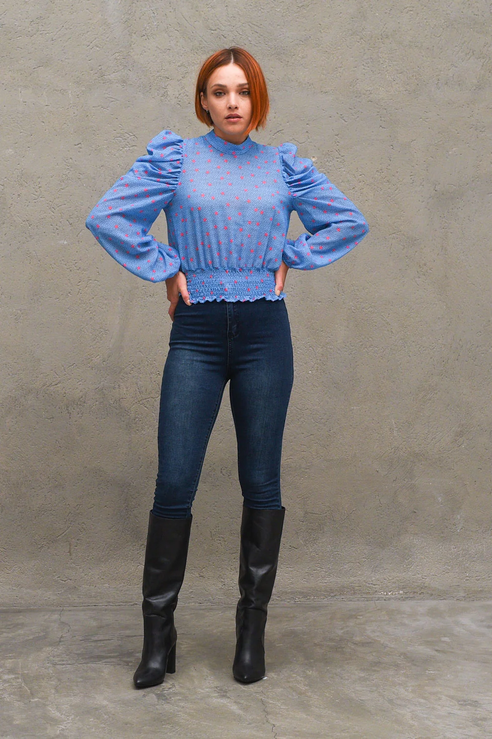 Casacca Fantasia Stelle - Azzurro/Fuxia - Image 3