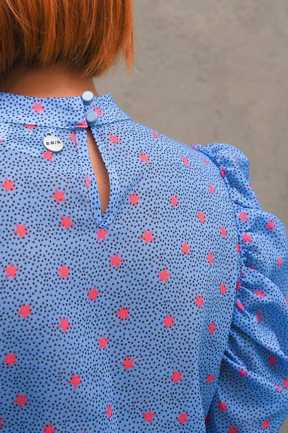 Casacca Fantasia Stelle - Azzurro/Fuxia - Image 5