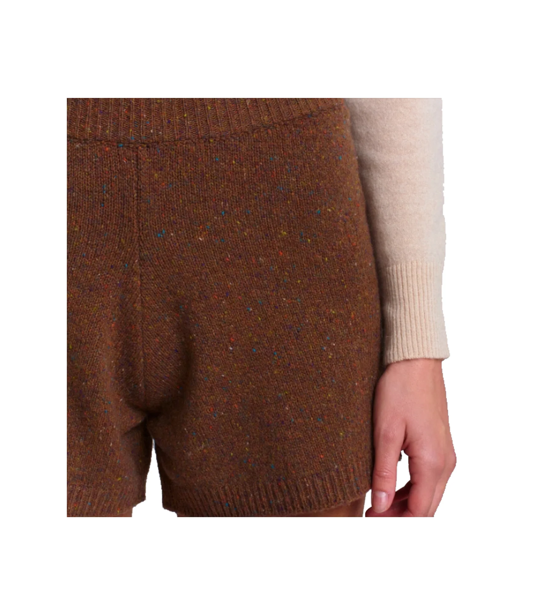 Shorts In Misto Lana - Marrone - Image 3